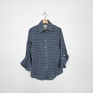 Fine Garments by Bell Tartan Button Up Blouse Sz 8